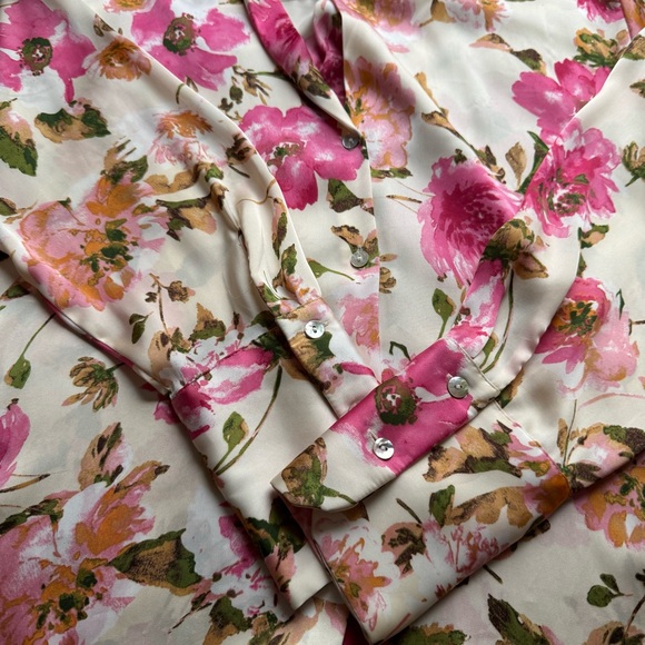 Zara Satin Effect Floral Print Shirt - Picture 7 of 15